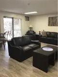 Sofa and table in lounge area