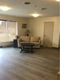 Sofa and table in lounge area