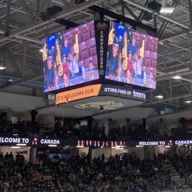 image of scoreboard at Sarnia Sting Game welcoming Newcomers