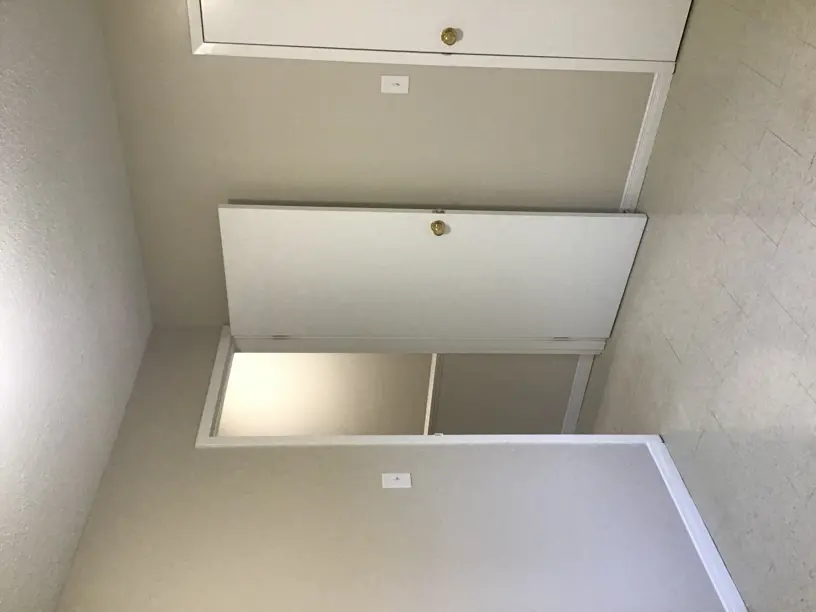 Bright bedroom with closet