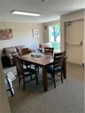 Couch, table and chairs in lounge